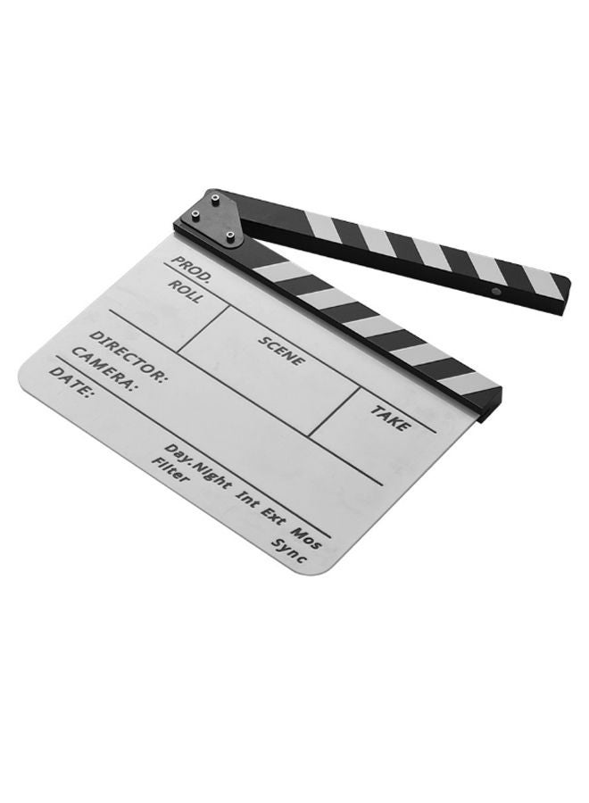 Tv Cut Action Scene Clapper Board Slate With Marker Pen Black/White