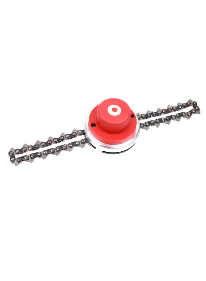 Multifunctional Grass Cutter Lawn Mower Chain Trimmer Head Red/Silver