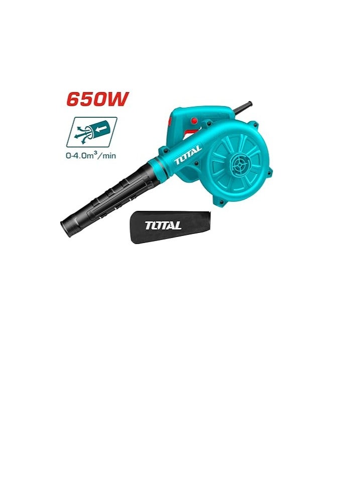 Total Aspirator Blower 650W TB6036 | 220-240V | Variable Speed Control | High Power 0-16000 RPM | 4.0m³/min Blowing Rate | Includes Dust Bag | 2m Cable Length