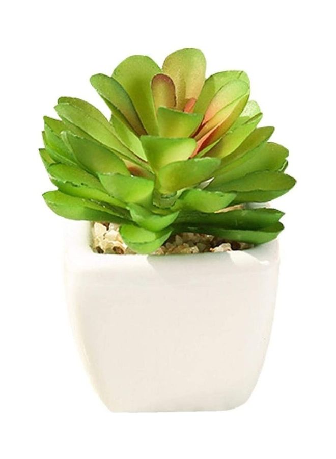 Artificial Succulent Plant With Pot Green/White