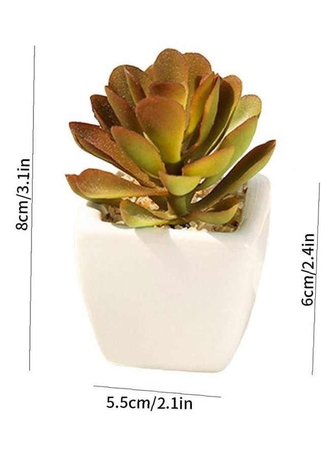 Artificial Plants Indoor Fake Succulents Potted Décor In Small Pots For Home Office Brown 5.5 x 6 8cm