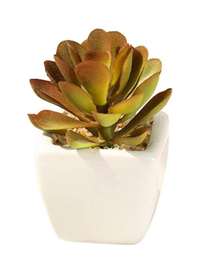 Artificial Plants Indoor Fake Succulents Potted Décor In Small Pots For Home Office Brown 5.5 x 6 8cm