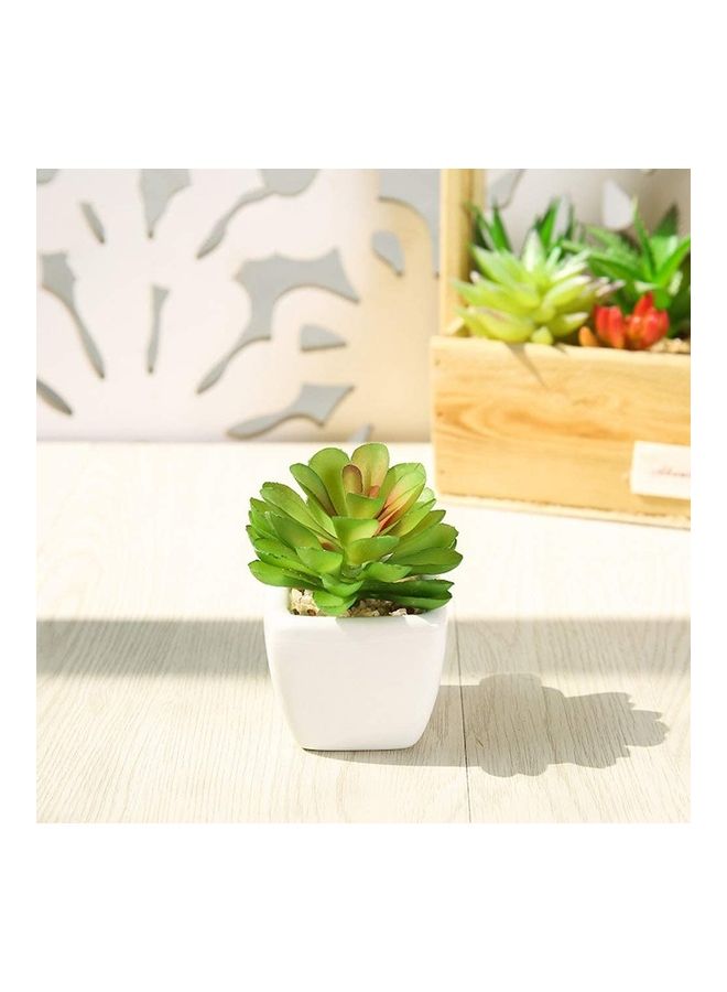 Artificial Succulent Potted Plant Green/White