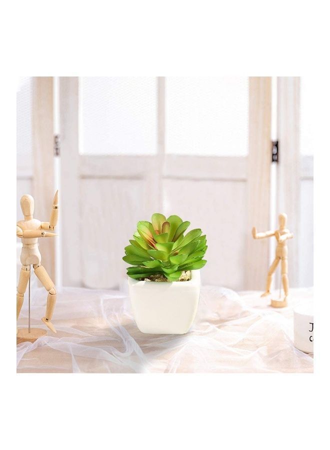 Artificial Succulent Potted Plant Green/White