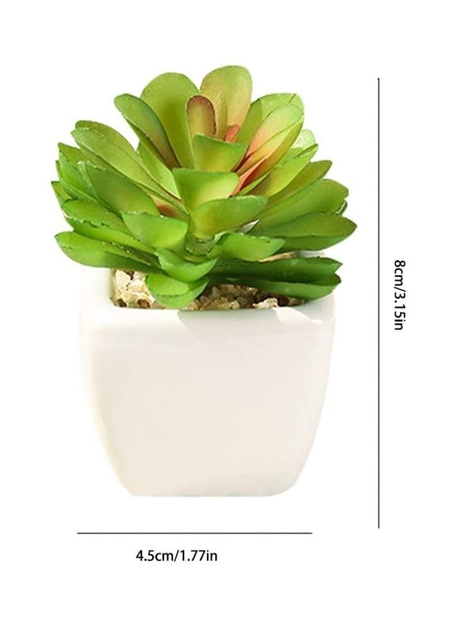 Artificial Succulent Potted Plant Green/White