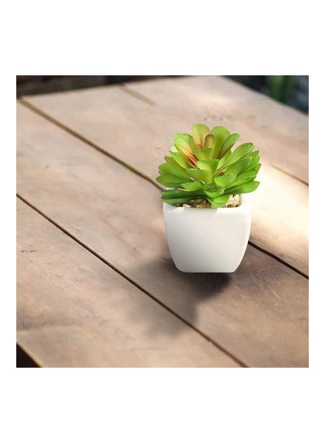 Artificial Succulent Potted Plant Green/White