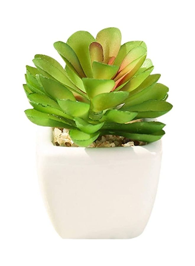 Artificial Succulent Potted Plant Green/White