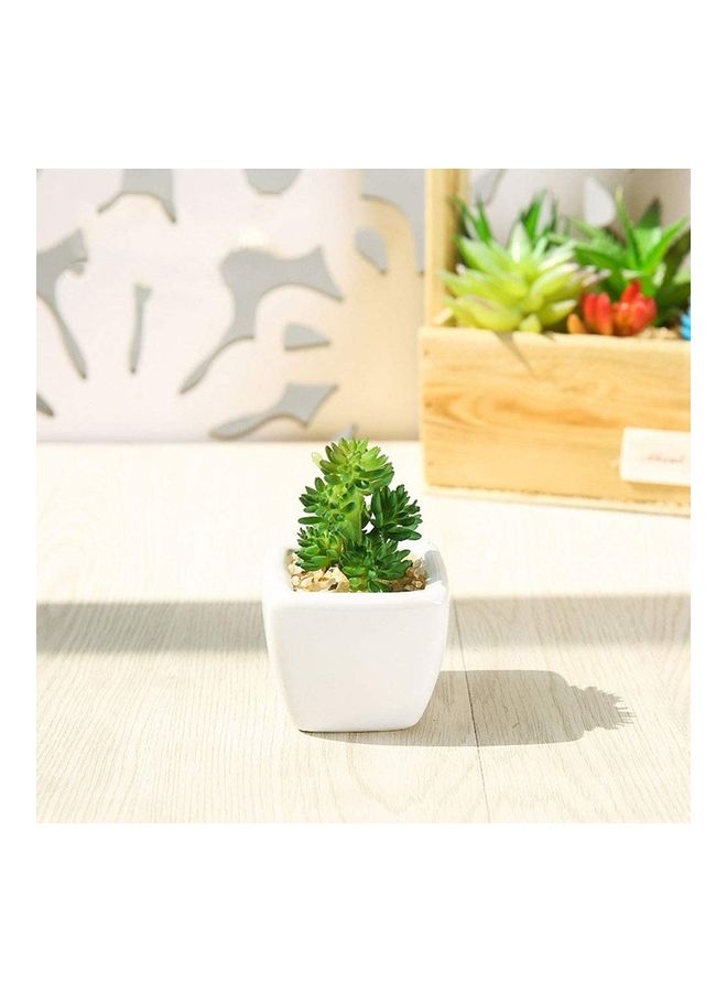 Artificial Succulent Potted Plant Green/White