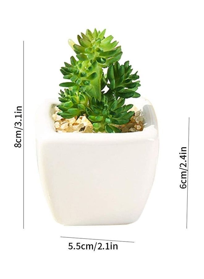 Artificial Succulent Potted Plant Green/White