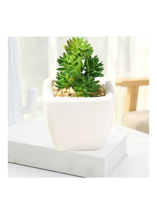 Artificial Succulent Potted Plant Green/White