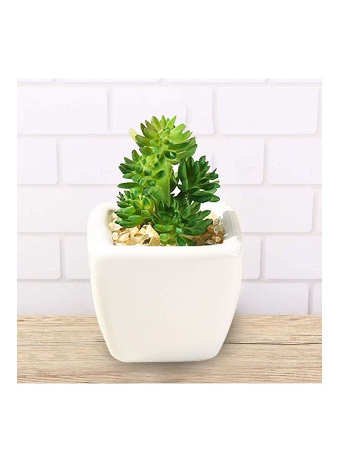 Artificial Succulent Potted Plant Green/White