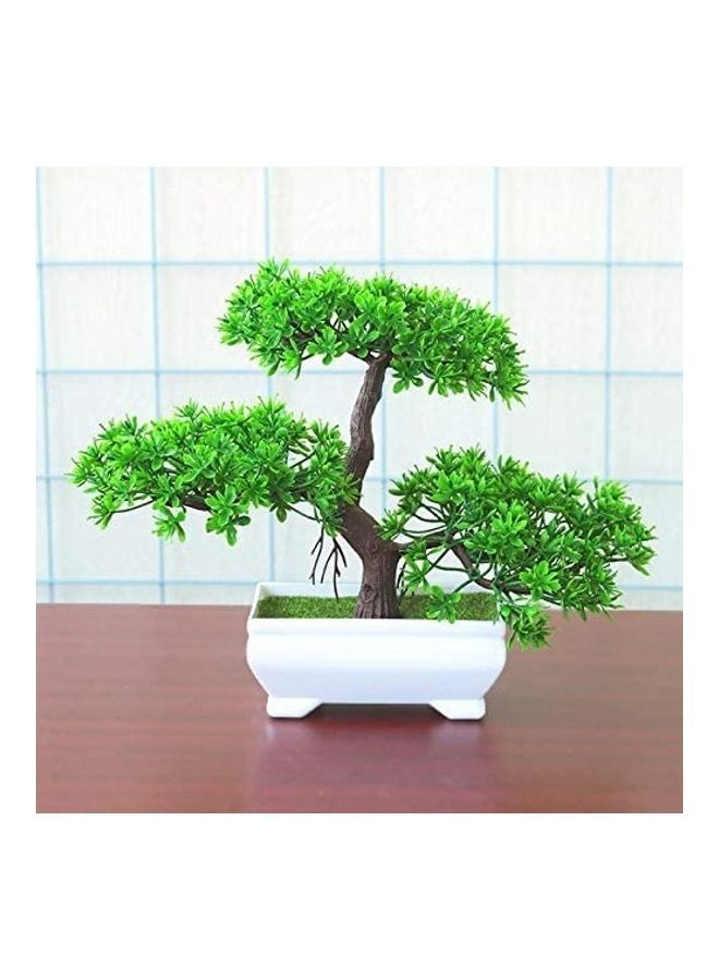 Artificial Bonsai Tree Green/Brown/White