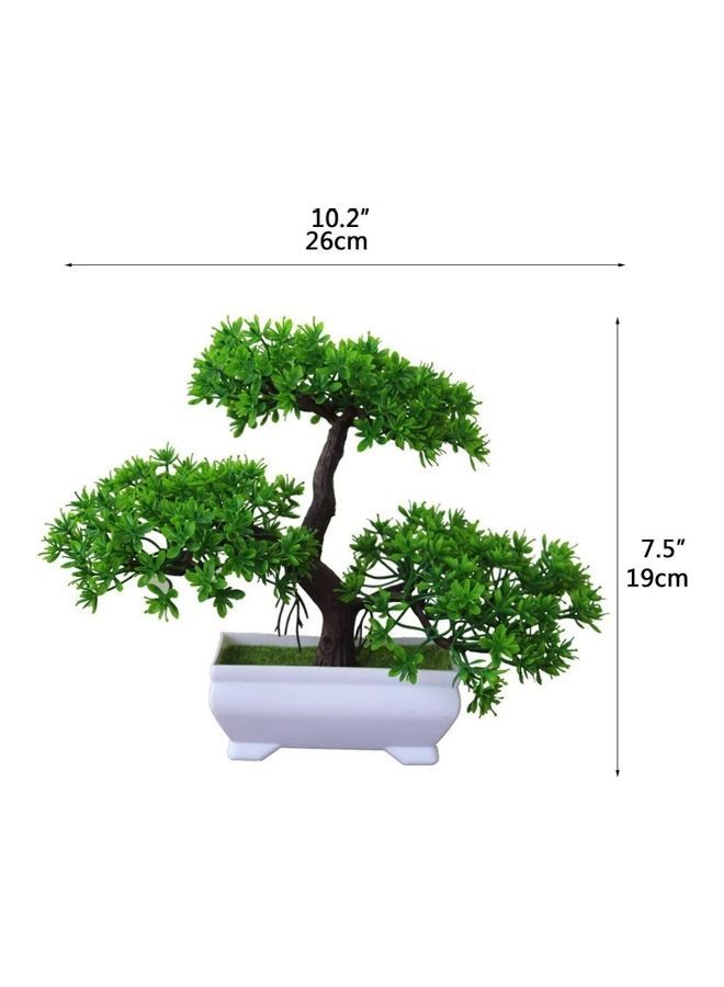 Artificial Bonsai Tree Green/Brown/White