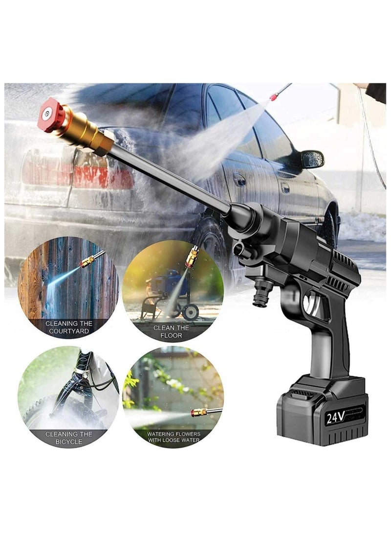 24V Portable Cordless Pressure Washer, 5600mah Mini Lithium Battery Powered Washer, Hand-Held Wireless Water Gun for Washing Cars, Watering Flowers