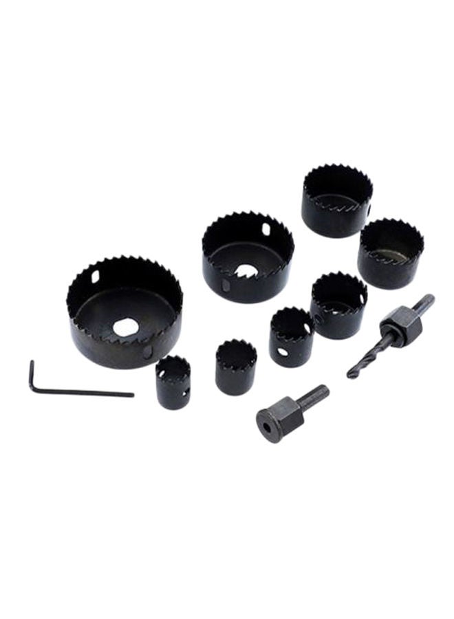 11-Piece Hole Saw Drill Bit Tool Set Black 20*10*5centimeter