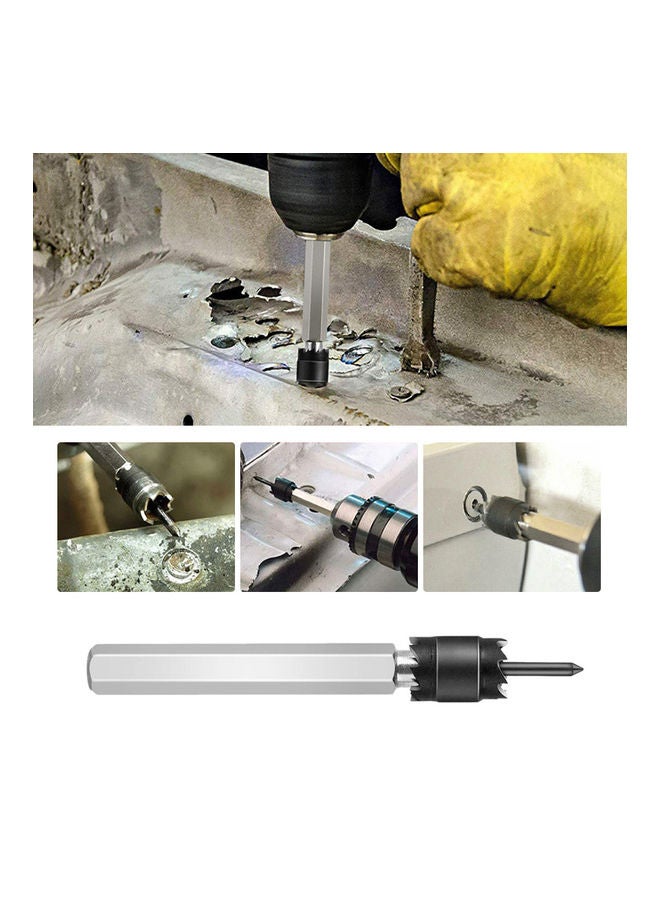 9-Piece HSS Spot Welding Drill Set With Storage Case Black/Silver 10.00X2.30X4.50cm