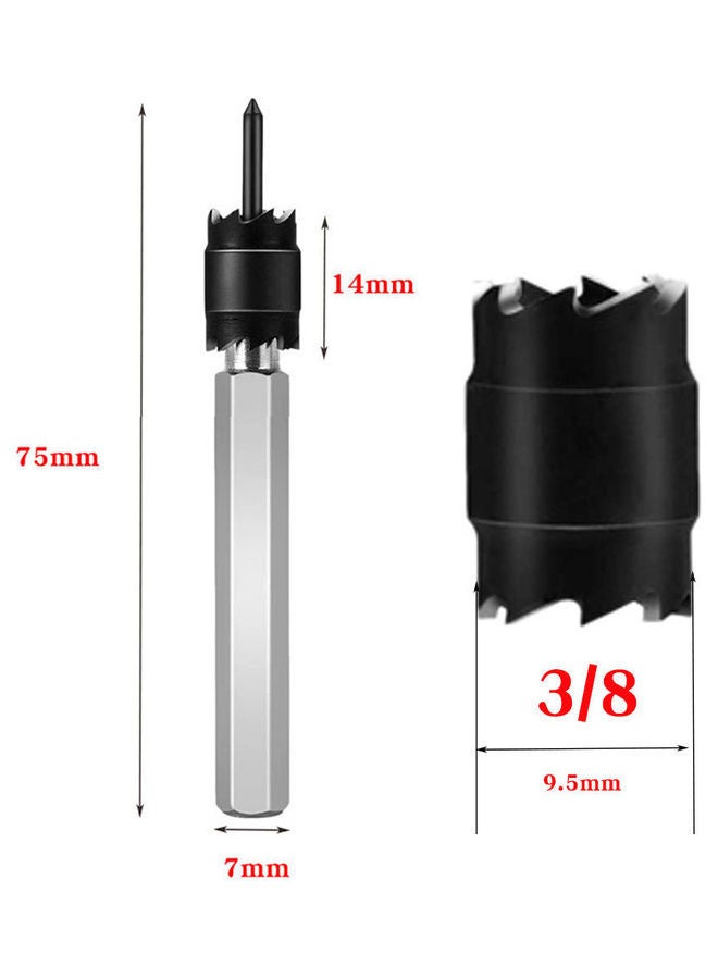 9-Piece HSS Spot Welding Drill Set With Storage Case Black/Silver 10.00X2.30X4.50cm