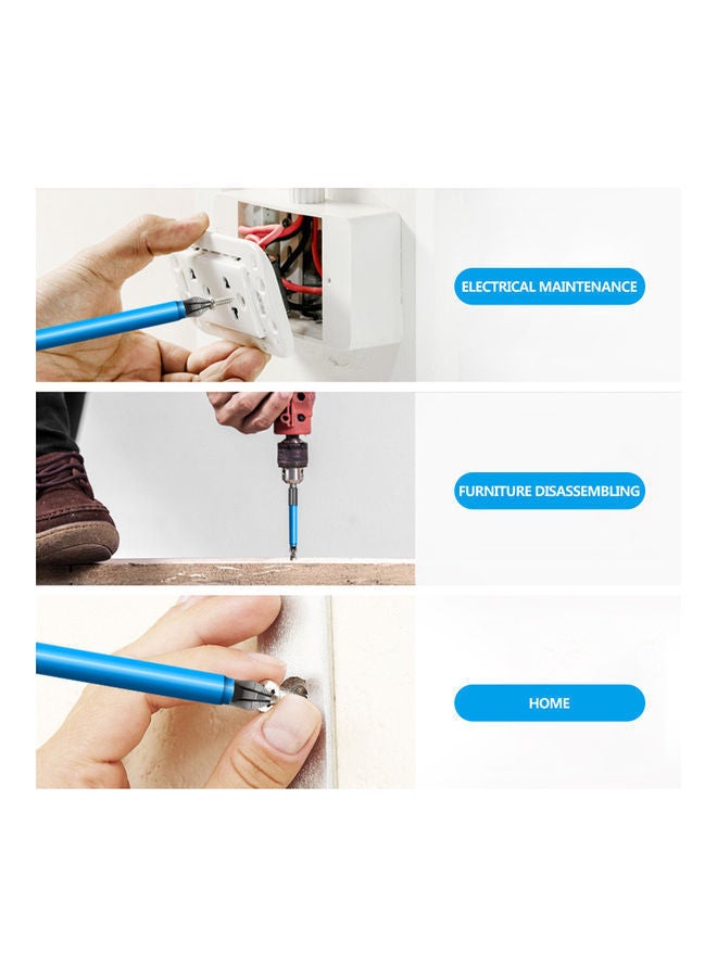 7-Piece Various Size Drill Bit Blue/Silver