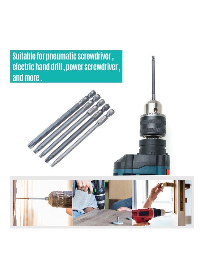 10 Piece T27 Security Torx Bit Set Grey 13.7 x 0.8 8.3cm