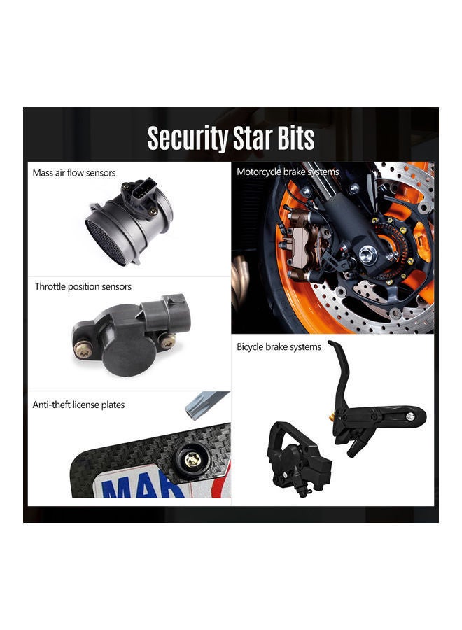 10 Piece T27 Security Torx Bit Set Grey 13.7 x 0.8 8.3cm