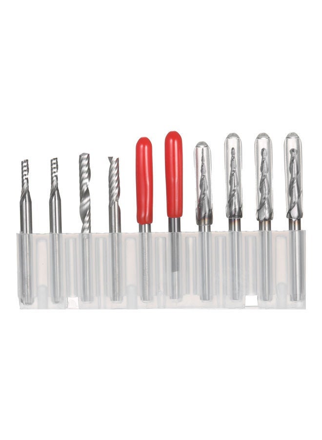 10-Piece Drill Bit Tool Silver