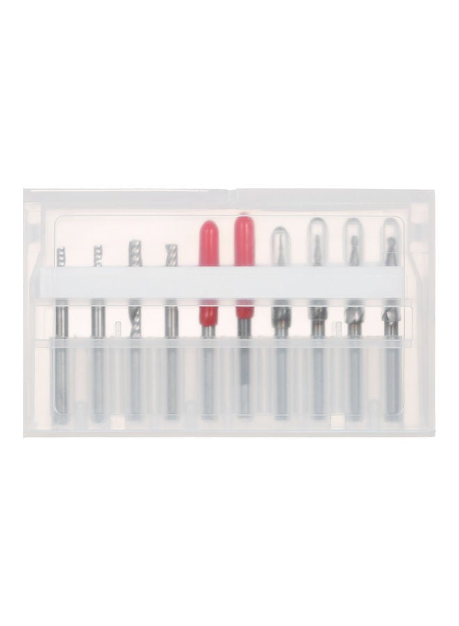 10-Piece Drill Bit Tool Silver