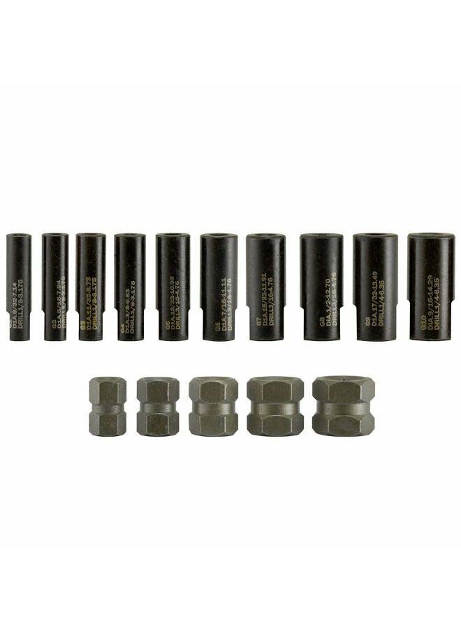 25-Piece Screw Extractor Drill Guide Set Red/Silver