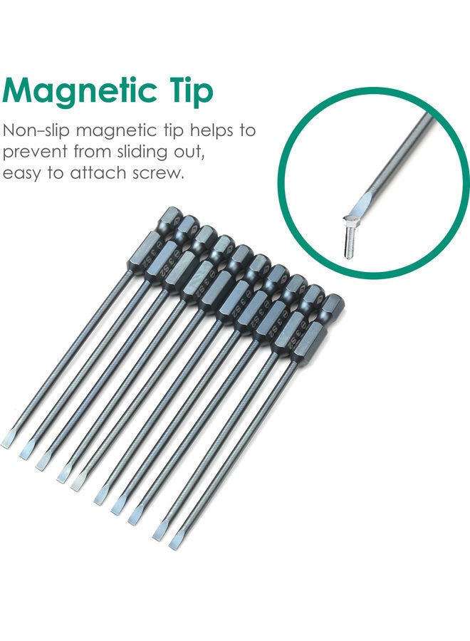 10-Piece Electric Screwdriver Bit Set Grey