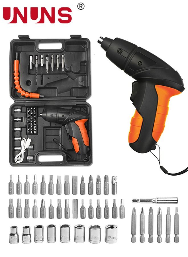 Cordless Screwdriver Tool Kit,47PCS 4.8V Cordless Screwdriver,Electric Cordless Screwdriver Drill With Built-in LED Light,Hand Tool Kit For Home With Storage Toolbox