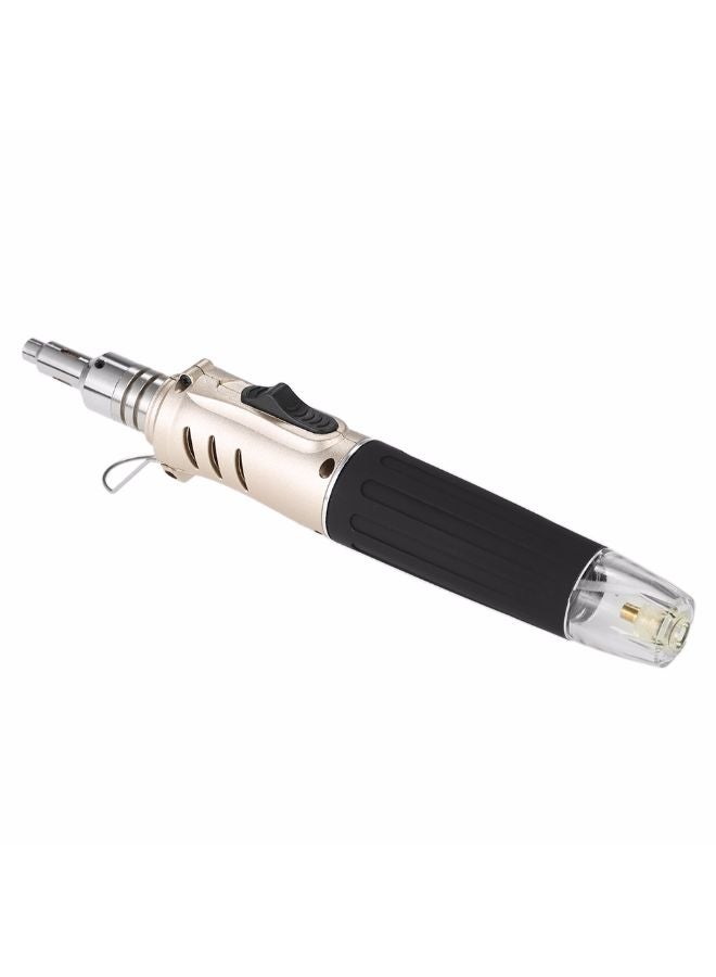 10-In-1 Professional Pen Style Butane Gas Soldering Iron Set Gold/Black 27.5cm