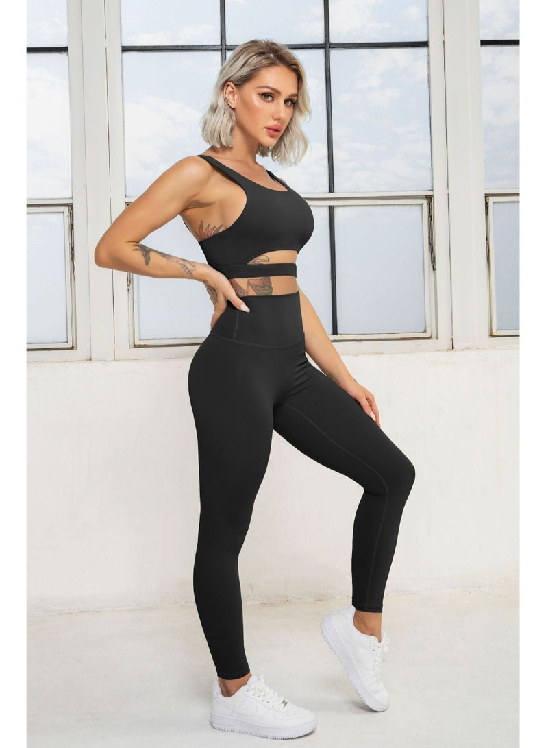 Women Compression Stretchy Slim Fit Moisture Yoga Wear Set