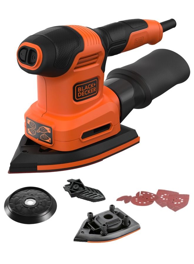 4-in-1 Multi Sander with Interchangeable Base 200W BEW200-GB Orange/Black