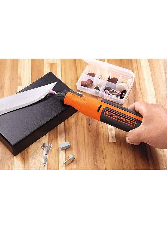 Cordless Multifunctional Rotary Tool With 37 Accessories 7.2V 1.5Ah BCRT8I-XJ Orange/Black