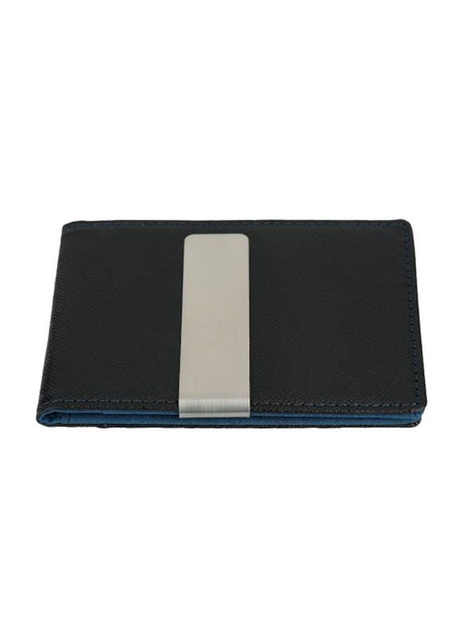 Faux Leather Card Holder With Clip White/Black