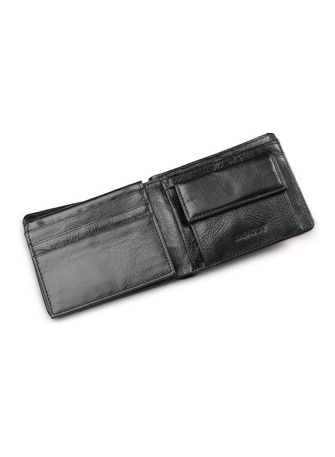 Leather Wallet Cowhide Change Silver Bag Personalized Black