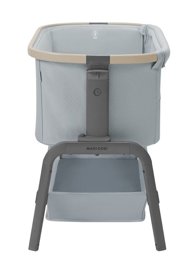 Iora Co-Sleeper, Infant Bedside Sleeper Crib, Large Storage Basket, Height Adjustable, 0 - 6 Months, Beyond Grey, 2 Year Warranty