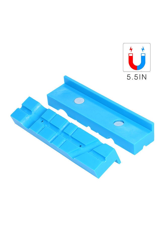 5.5In Vise Jaws Milling Jaw Clamps with Magnetic Nylon Pad for Holding Pipe Machine Accessories Blue 15.0x5.0x5.0cm