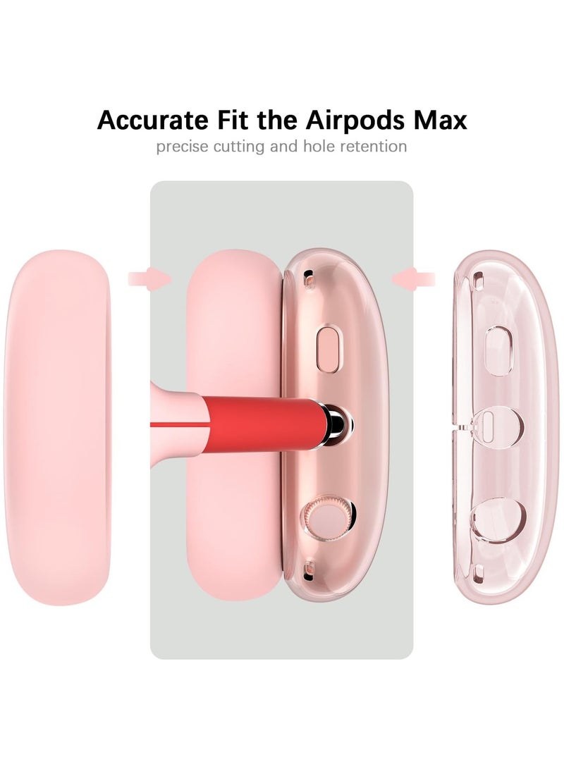 Suitable for Airpods Max Protective Cover Apple Max Earphone Shell Solid Color Silicone Soft Shell Earphone Cover Three-Piece Set