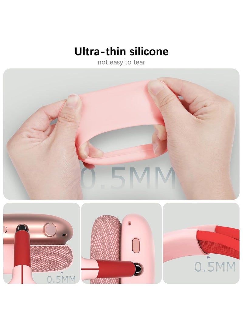 Suitable for Airpods Max Protective Cover Apple Max Earphone Shell Solid Color Silicone Soft Shell Earphone Cover Three-Piece Set