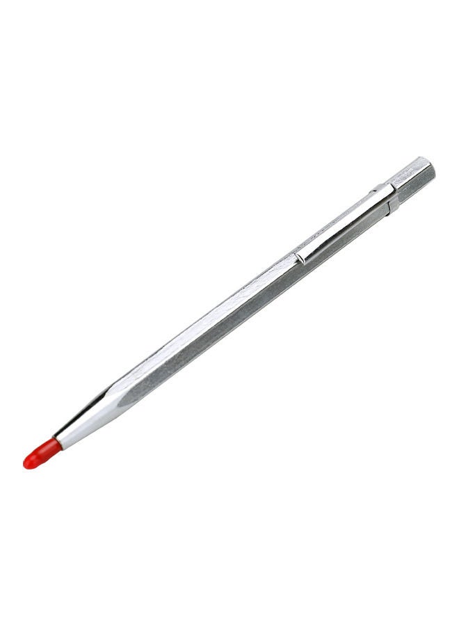 Glass Cutter Hard Metal Lettering Pen Silver 14.40x1.2x1.2cm