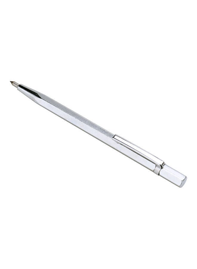 Glass Cutter Hard Metal Lettering Pen Silver 14.40x1.2x1.2cm