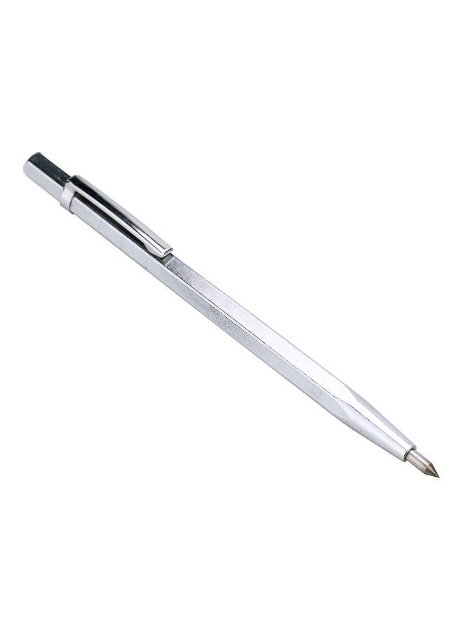 Glass Cutter Hard Metal Lettering Pen Silver 14.40x1.2x1.2cm