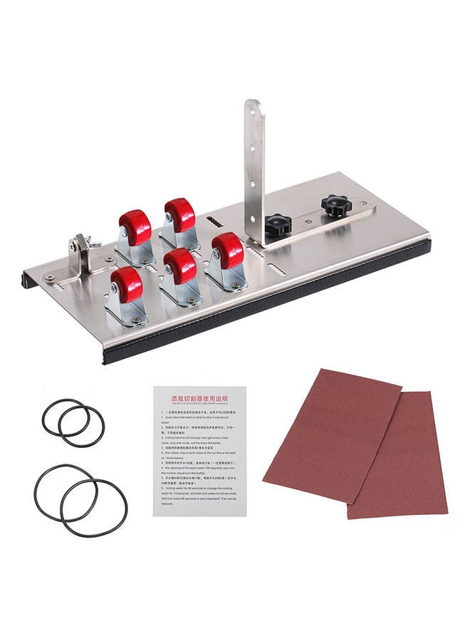 Stainless Steel Glass Bottle Cutter DIY Tool Wine Beer Bottles Cutting with Five Wheels Machine Silver 30.0x16.0x5.0cm