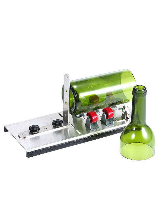 Stainless Steel Glass Bottle Cutter DIY Tool Wine Beer Bottles Cutting with Five Wheels Machine Silver 30.0x16.0x5.0cm