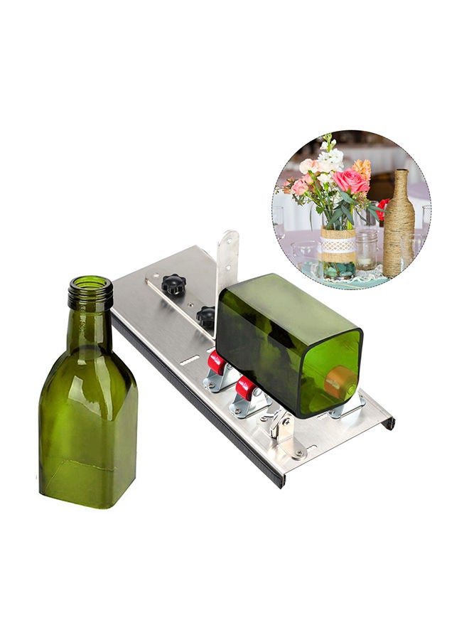 Stainless Steel Glass Bottle Cutter DIY Tool Wine Beer Bottles Cutting with Five Wheels Machine Silver 30.0x16.0x5.0cm