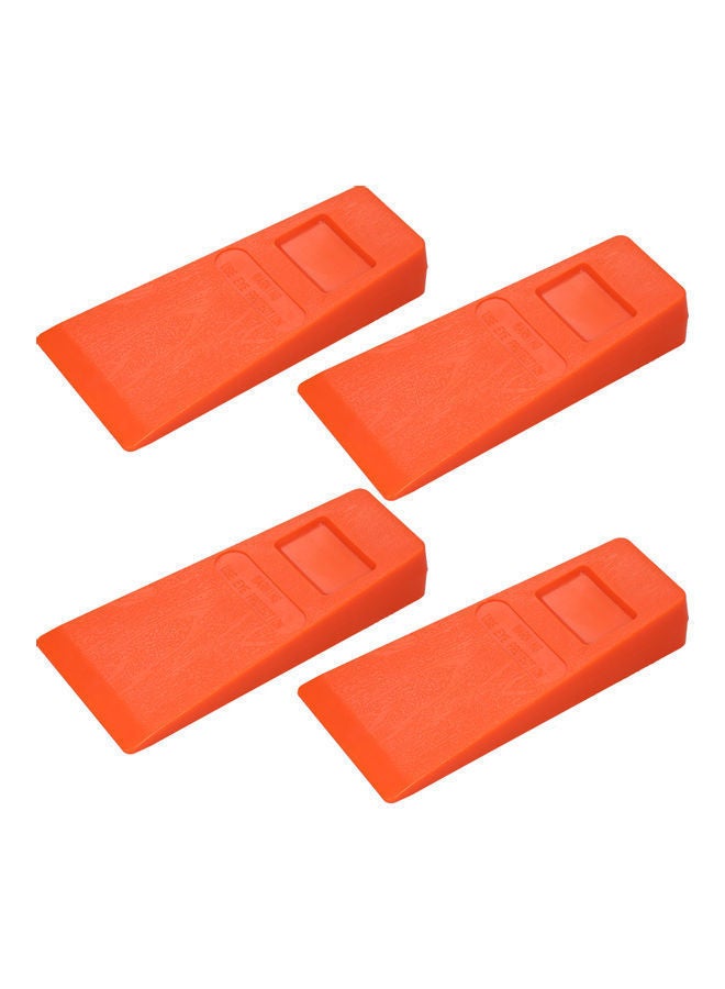 4-Piece Plastic Felling Wedge Wood Cutting Tool Set Orange 22.1 x 9cm