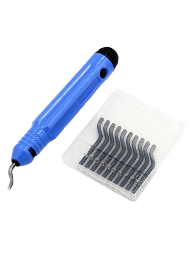 Handheld Burr Trimming Cutter Deburring Tool With Blade And Box Blue/Black/Clear