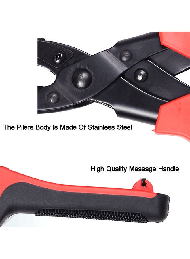 Portable Round Hole Punching Forceps Red/Black 30x2x11centimeter