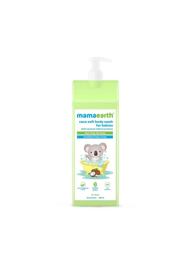 Coco Soft Body Wash For Babies - 400 Ml | Infused With Coconut Milk & Turmeric | Tear Free Cleanser, Gently Cleanses Skin & Prevents Infections