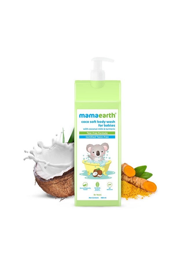 Coco Soft Body Wash For Babies - 400 Ml | Infused With Coconut Milk & Turmeric | Tear Free Cleanser, Gently Cleanses Skin & Prevents Infections